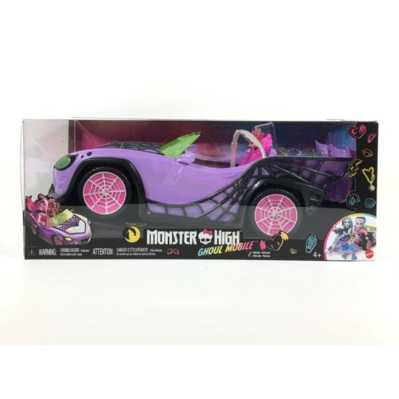 Monster High Toy Car Ghoul Mobile With Pet & Accessories Purple Convertible - Picture 2 of 16